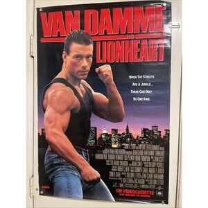 Lionheart 1990 Video Store Movie Poster Van Damme Action Universal 27"x39"